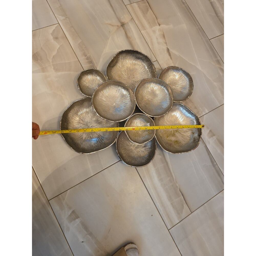 Whitewash Metal Seashell Beach Coastal Decor Rustic Hanging Wall Art 23"x19" - Picture 3 of 16
